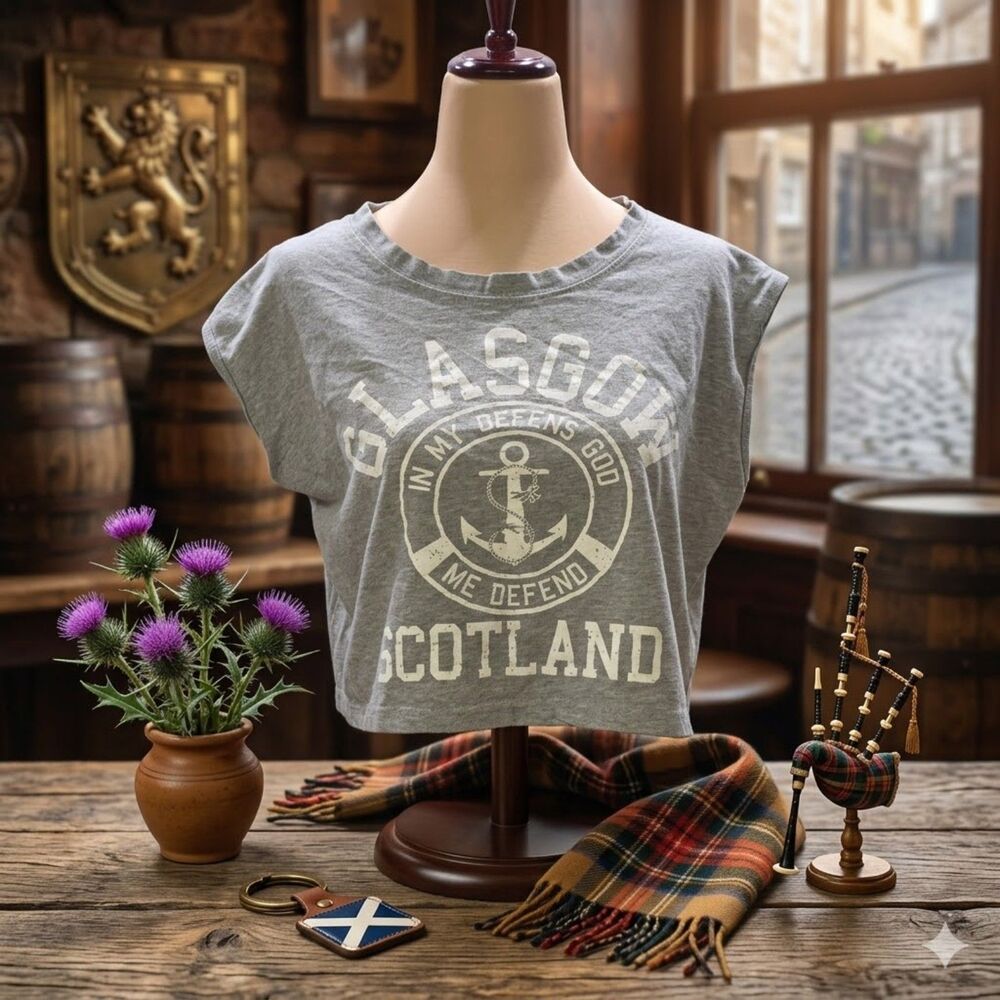 Pasta Brand Glasgow Scotland Crop Tee | Small (Oversized Boxy)